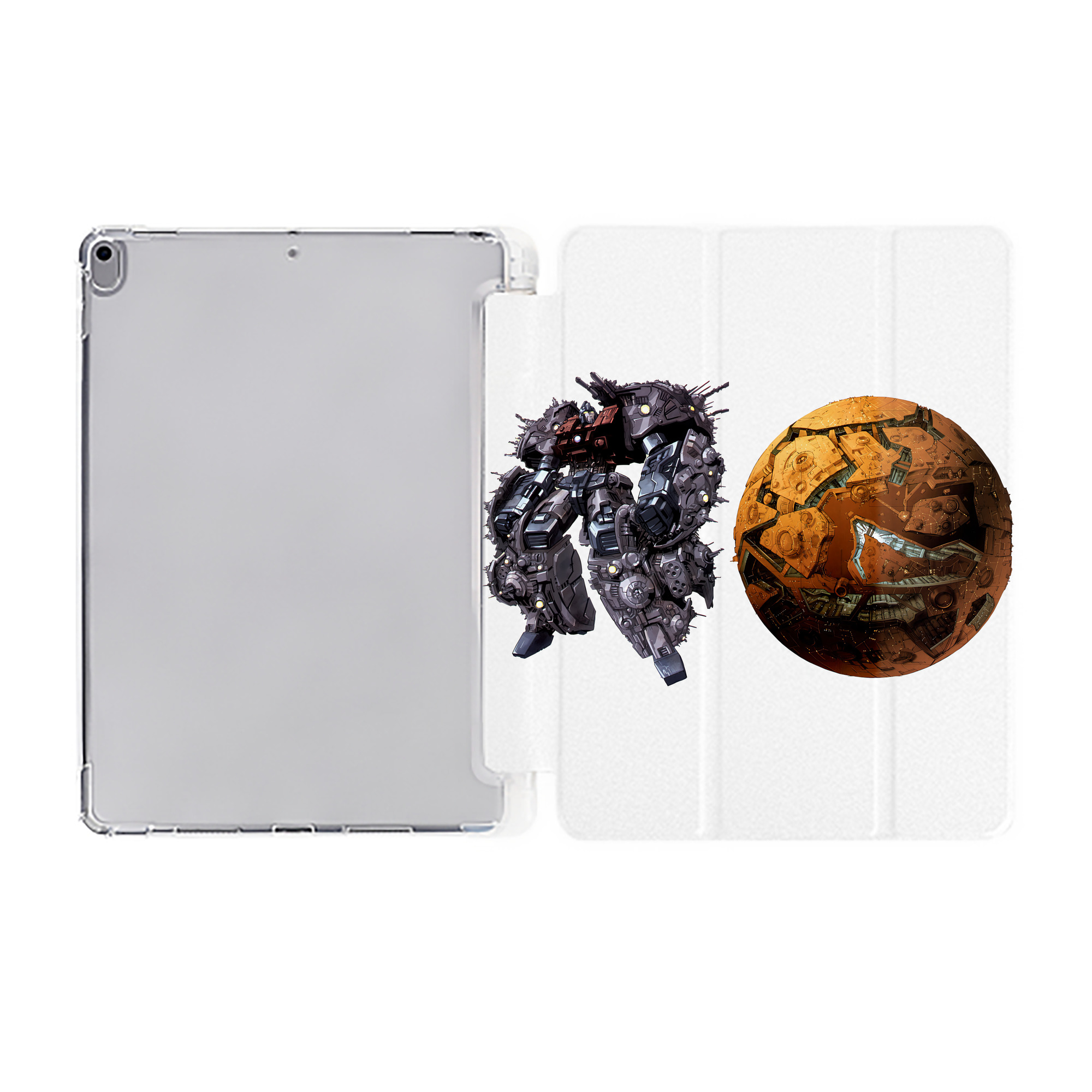 （画像用） Transformers トランスフォーマー IPad ケース ペン収納付き 三つ折りスタンド PUレザー×シリコン 対応機種9.5/10.5/10.9インチ